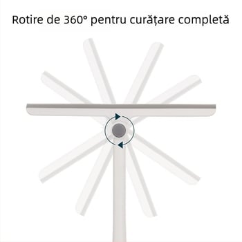 FaSoLa ștergător rotativ pentru ferestre de baie — unealtă manuală de curățare a sticlei (PP/TPR), ștergere pe o singură parte, pentru uz casnic