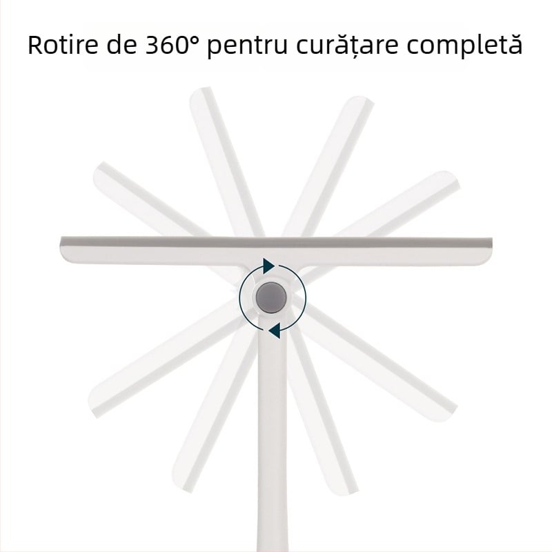FaSoLa ștergător rotativ pentru ferestre de baie — unealtă manuală de curățare a sticlei (PP/TPR), ștergere pe o singură parte, pentru uz casnic