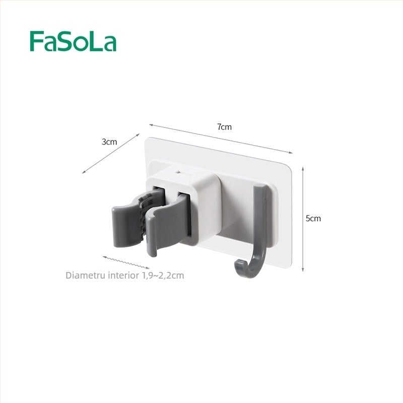 FaSoLa ștergător rotativ pentru ferestre de baie — unealtă manuală de curățare a sticlei (PP/TPR), ștergere pe o singură parte, pentru uz casnic