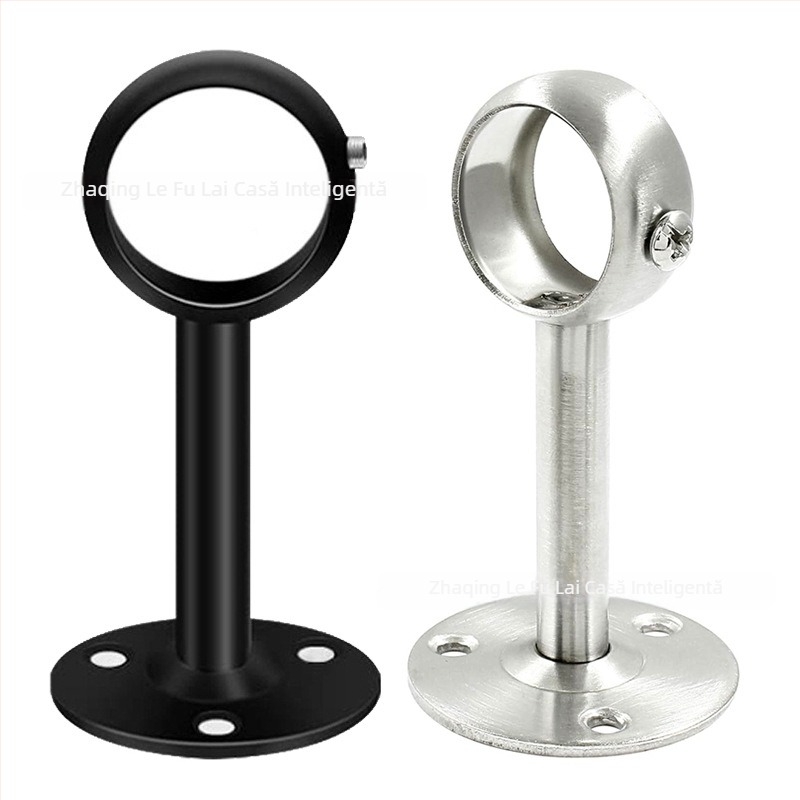 Suport pentru bară de perdea, montat pe tavan sau pe perete, din oțel inoxidabil, stil modern minimalist, finisaj vopsit copt