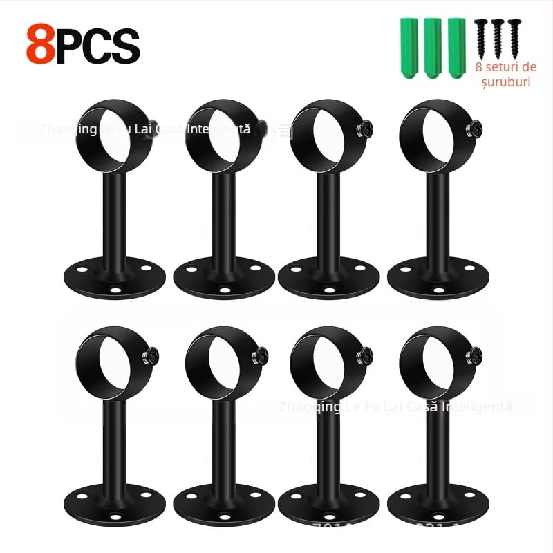 Suport pentru bară de perdea, montat pe tavan sau pe perete, din oțel inoxidabil, stil modern minimalist, finisaj vopsit copt