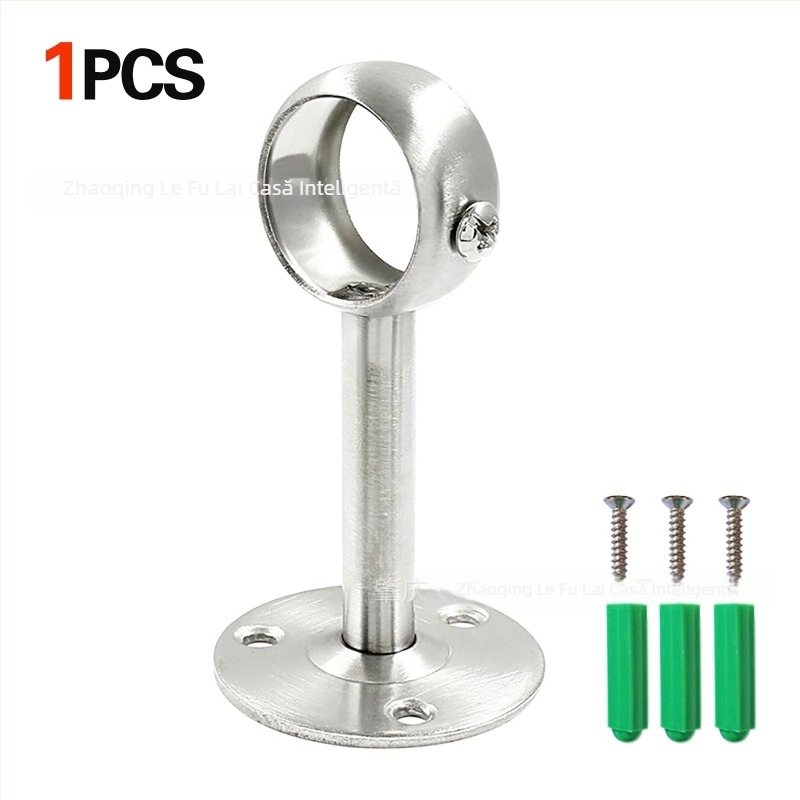 Suport pentru bară de perdea, montat pe tavan sau pe perete, din oțel inoxidabil, stil modern minimalist, finisaj vopsit copt