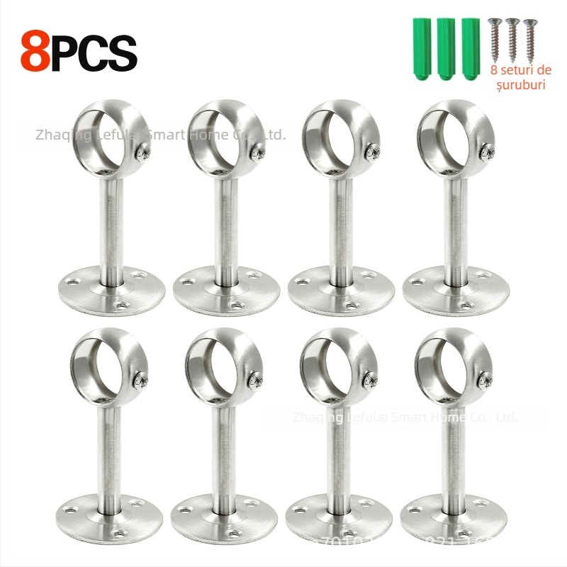 Suport pentru bară de perdea, montat pe tavan sau pe perete, din oțel inoxidabil, stil modern minimalist, finisaj vopsit copt