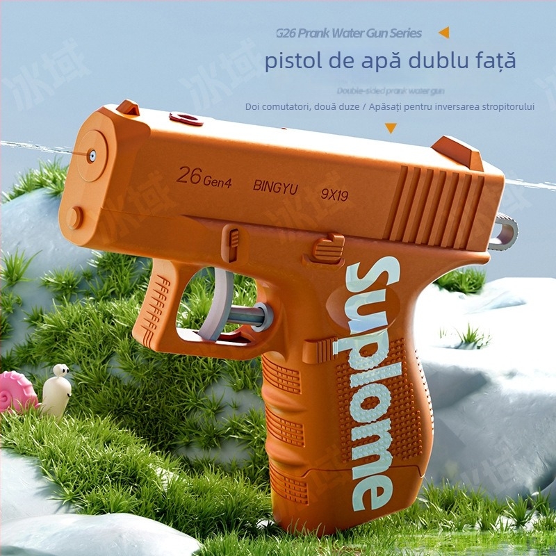 Pistol de apă manual cu design dublu pentru copii – jucărie din plastic, vârsta 7-14 ani, certificare 3C