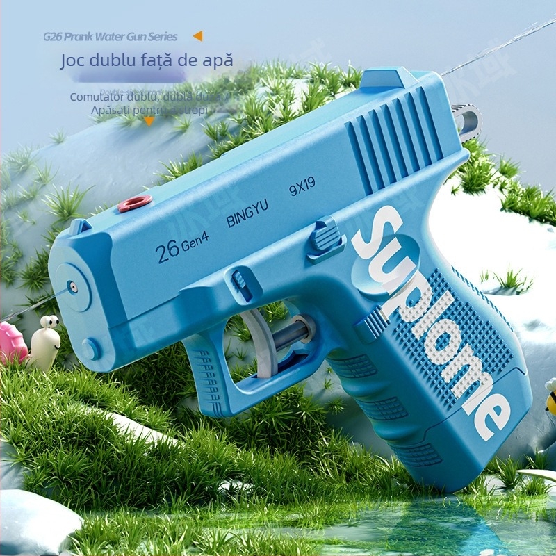 Pistol de apă manual cu design dublu pentru copii – jucărie din plastic, vârsta 7-14 ani, certificare 3C