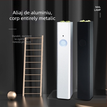 Lampă pentru unghii din aliaj de aluminiu, uscare rapidă, lampă fototerapie mini, portabilă, cu sursă de alimentare reîncărcabilă; model BYY0308, origine Zhejiang, OEM, etichetă privată licențiată