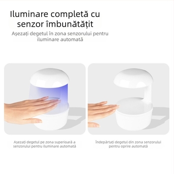 Lampa mini pentru unghii Manzilin, senzor activat, uscare rapidă pentru geluri