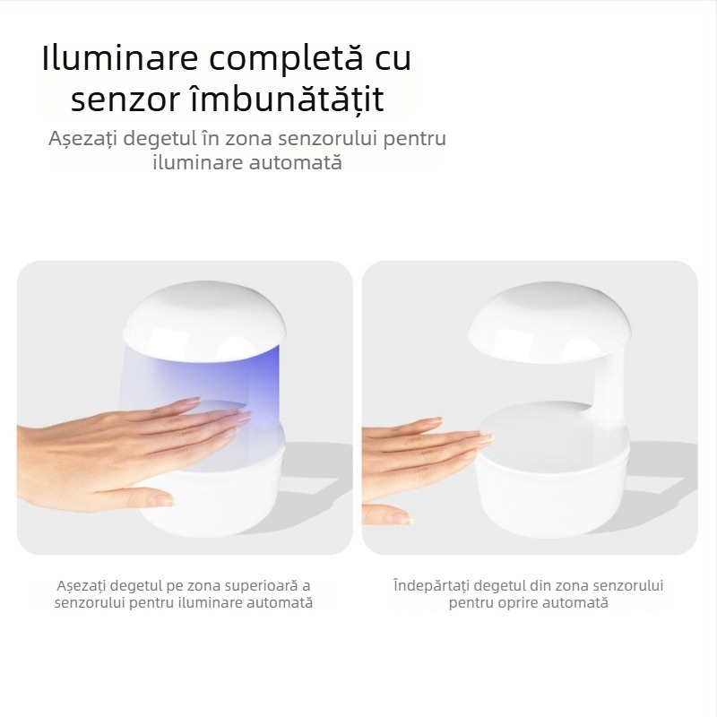 Lampa mini pentru unghii Manzilin, senzor activat, uscare rapidă pentru geluri