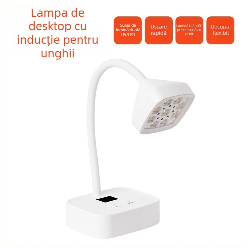 Lampă de unghii pentru birou, cu senzor, reîncărcabilă, design lotus — Model: Electric storage induction lotus lamp, Brand: Dime