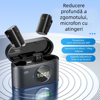 SX101 Microfon lavalier wireless pentru streaming live – Reducere zgomot AI, sunet cu canale duale, baterie încorporată 500–800 mAh, autonomie 6–8 h