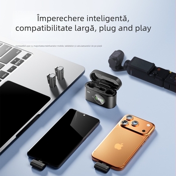 SX101 Microfon lavalier wireless pentru streaming live – Reducere zgomot AI, sunet cu canale duale, baterie încorporată 500–800 mAh, autonomie 6–8 h