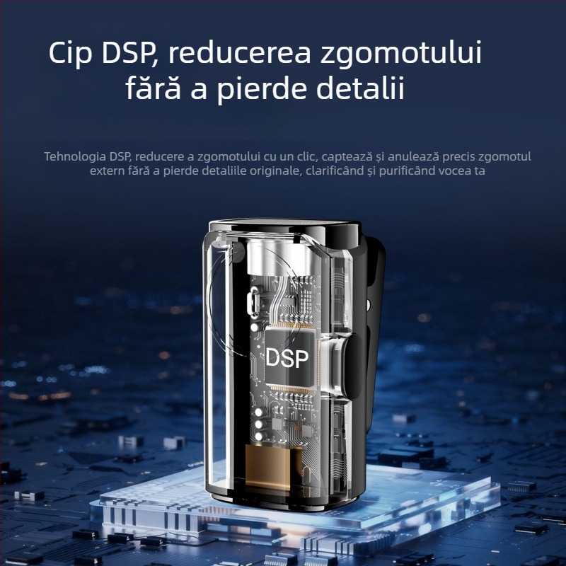 SX101 Microfon lavalier wireless pentru streaming live – Reducere zgomot AI, sunet cu canale duale, baterie încorporată 500–800 mAh, autonomie 6–8 h