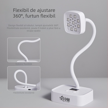 Lampă desktop pentru artă a unghiilor, design lotus, reîncărcabilă, activată prin senzor, uscare rapidă