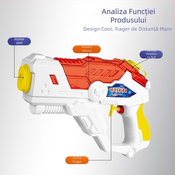 Pistol de apă pentru plajă pentru copii, joc de apă în aer liber, corp din plastic, acționat prin apăsare, potrivit pentru copii 4–6 ani, brand aobeis