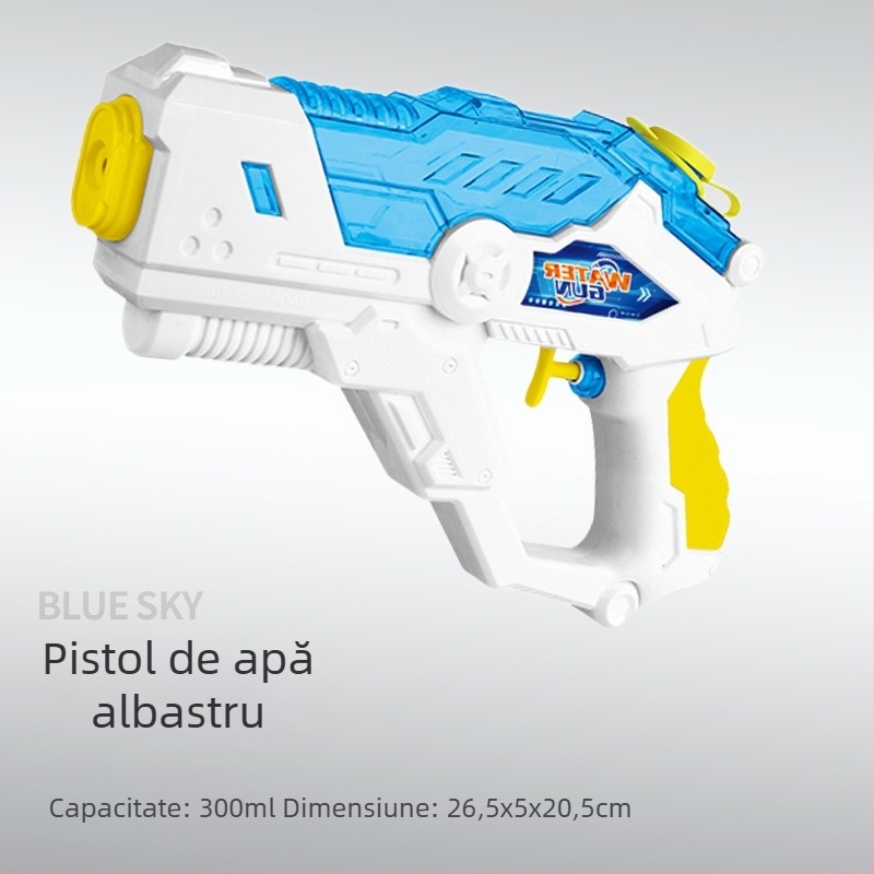 Pistol de apă pentru plajă pentru copii, joc de apă în aer liber, corp din plastic, acționat prin apăsare, potrivit pentru copii 4–6 ani, brand aobeis