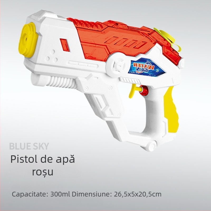 Pistol de apă pentru plajă pentru copii, joc de apă în aer liber, corp din plastic, acționat prin apăsare, potrivit pentru copii 4–6 ani, brand aobeis
