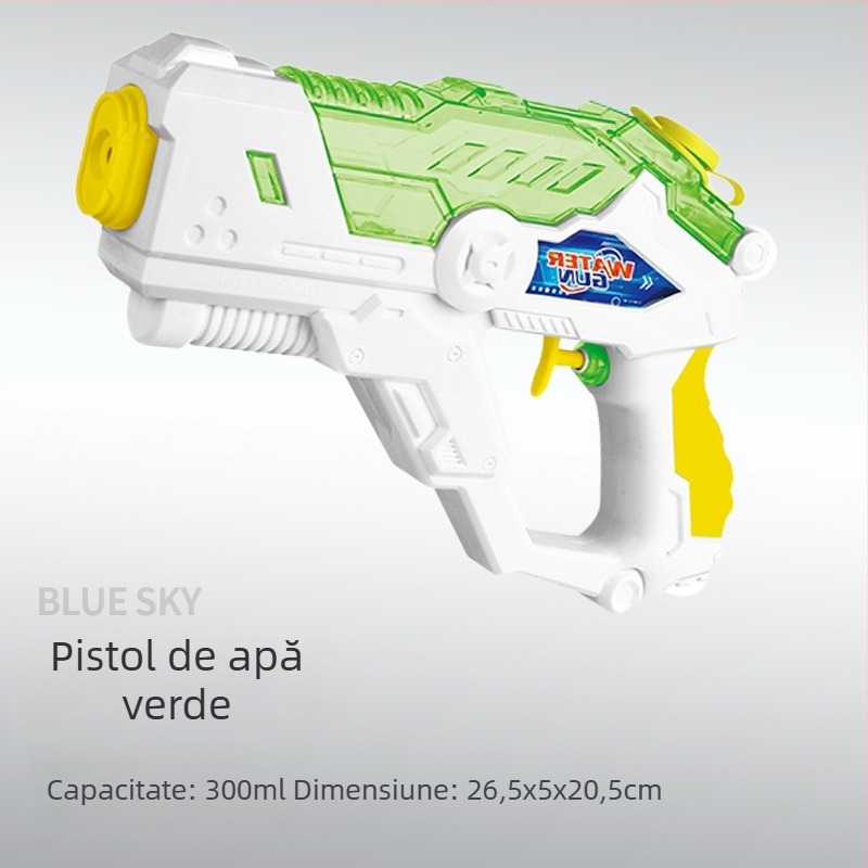 Pistol de apă pentru plajă pentru copii, joc de apă în aer liber, corp din plastic, acționat prin apăsare, potrivit pentru copii 4–6 ani, brand aobeis