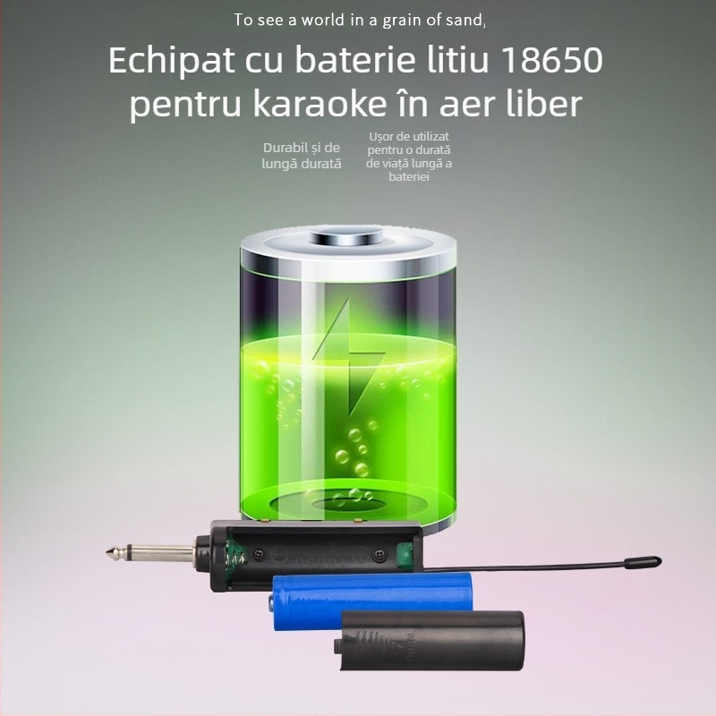 Microfon WU31ET pentru înregistrări profesionale, cu captare cardioid, intervalul de frecvență 60 Hz–15 kHz, SNR ≥95 dB, dimensiuni 178×69×29 mm