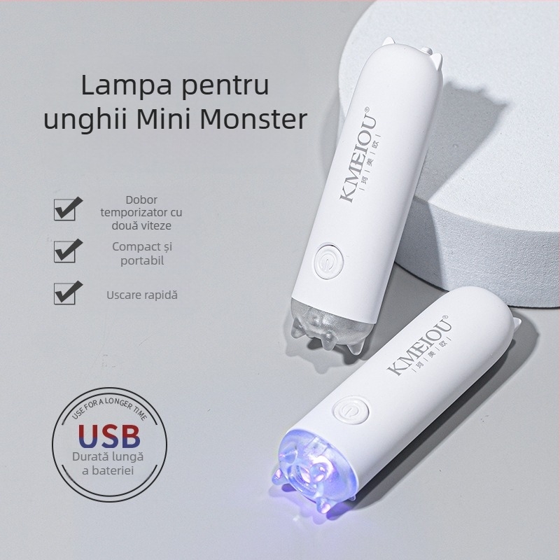 Lampa pentru unghii KMEIOU Little Monster One-Character - portabilă, reîncărcabilă și cu alimentare la priză, dual-use, fototerapie pentru unghii; Model: Little Monster One-Character, Cod produs: XGSYZD
