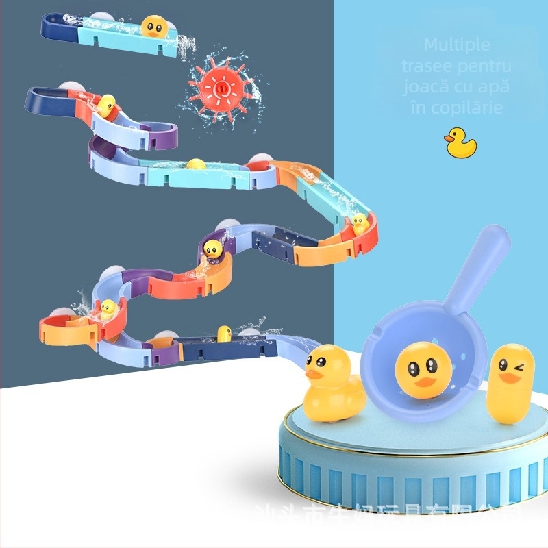 Jucării de baie din plastic cu roți, cu stropire de apă, pentru copii cu vârsta 4–6 ani, ambalate într-o cutie colorată
