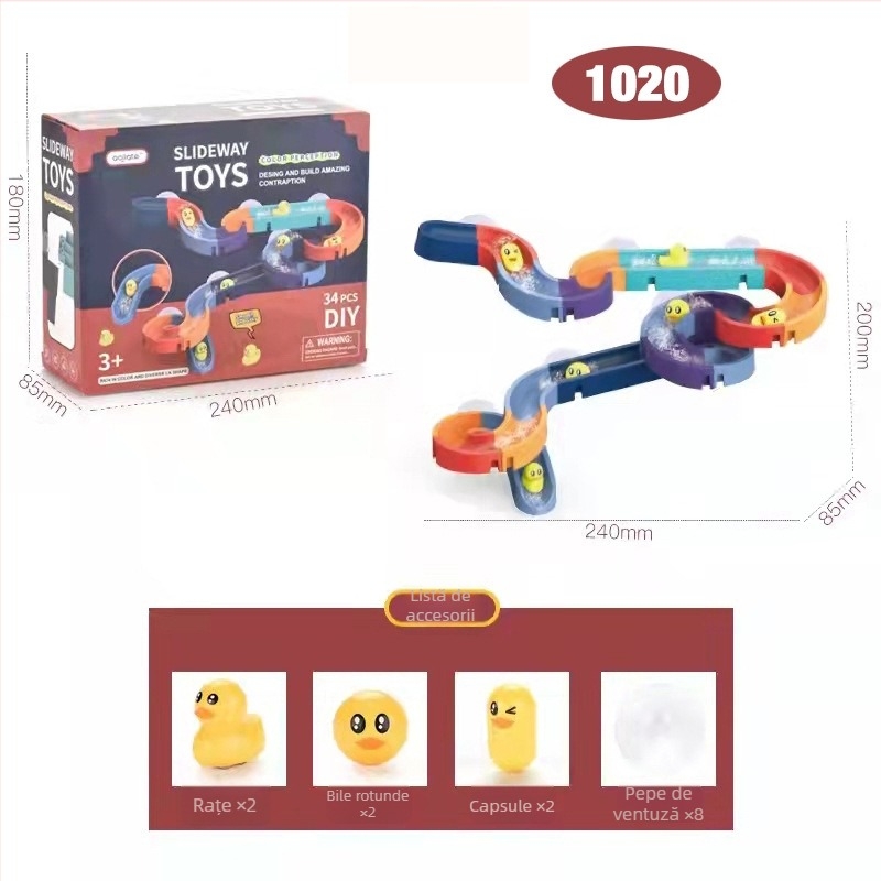 Jucării de baie din plastic cu roți, cu stropire de apă, pentru copii cu vârsta 4–6 ani, ambalate într-o cutie colorată