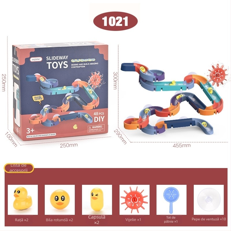 Jucării de baie din plastic cu roți, cu stropire de apă, pentru copii cu vârsta 4–6 ani, ambalate într-o cutie colorată