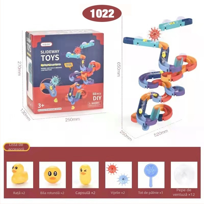 Jucării de baie din plastic cu roți, cu stropire de apă, pentru copii cu vârsta 4–6 ani, ambalate într-o cutie colorată