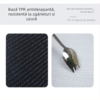 Covor de podea din in, pătrată, cu model desen animat; absorbant, antiaderent