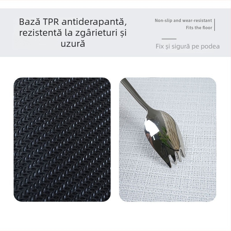 Covor de podea din in, pătrată, cu model desen animat; absorbant, antiaderent