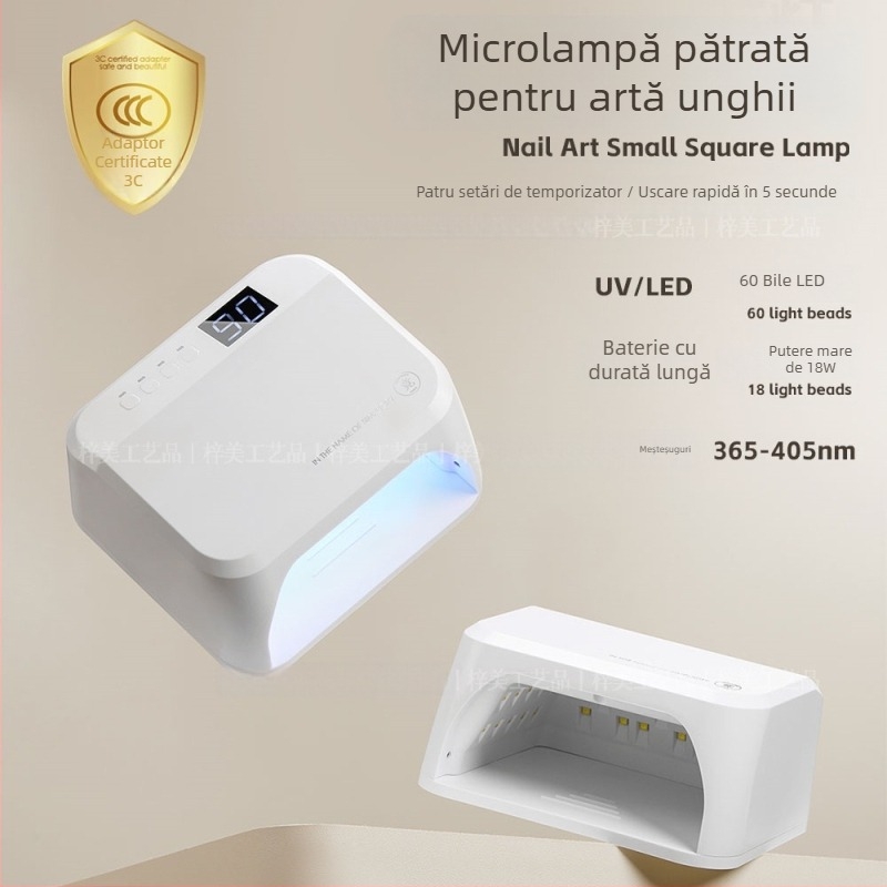 Lampă LED pentru uscarea unghiilor 18W, uscare rapidă, portabilă, pentru saloane de manichiură