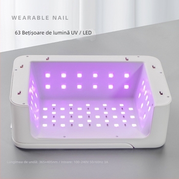 SUN19Z Lampă de uscare pentru gel de unghii, cu două mâini, putere mare, pernă pentru mână