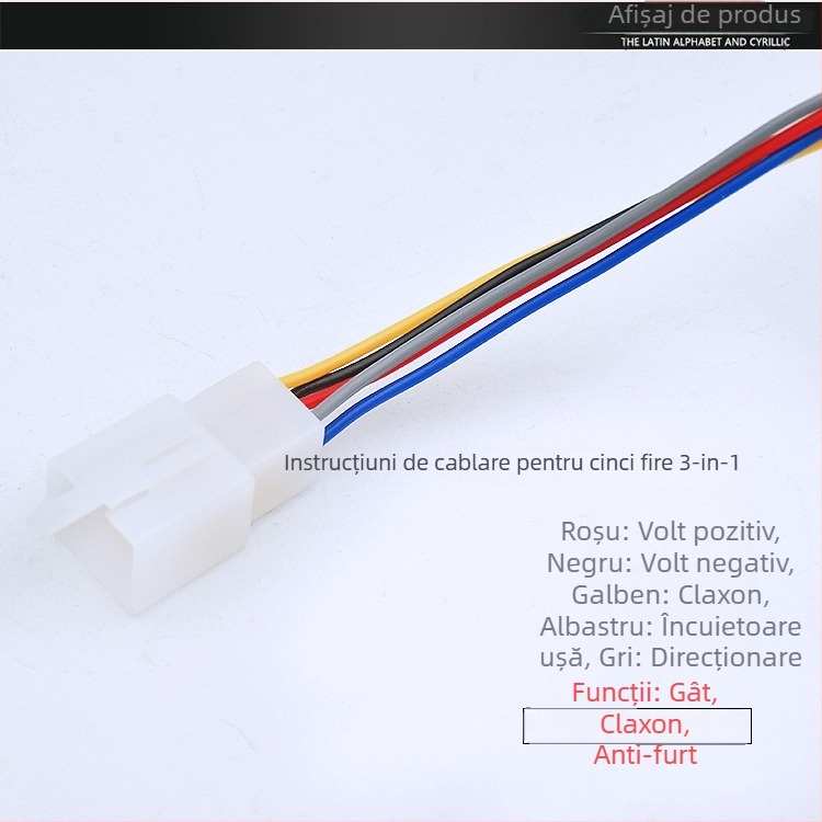 Claxon pentru tricicletă electrică – difuzor 4 în 1, voce de mers înapoi, protecție împotriva furtului (12V, 10W, 1Ω)