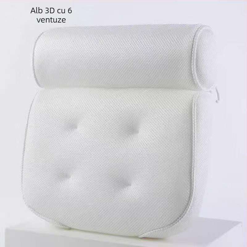 Perna de baie cu plasă 3D, ventuze de prindere, antiderapant, poliester, lavabilă la mașină