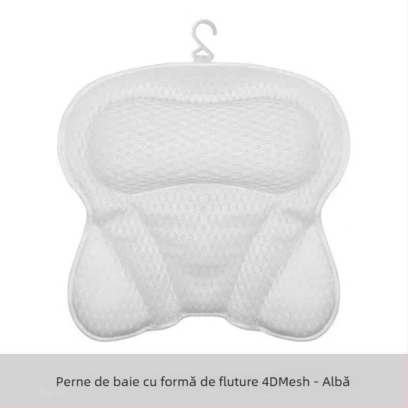 Perna de baie cu plasă 3D, ventuze de prindere, antiderapant, poliester, lavabilă la mașină