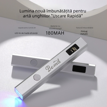 Lampă uscare unghii, manuală, compactă; model: lampă manuală cu lampă pe o linie; marcă autohtonă; licențe pentru mărci private: da; potrivită pentru uz general