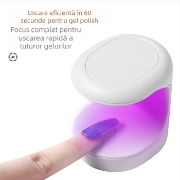 Lampă de fototerapie pentru unghii, Han Ying, design deschis și portabil, reîncărcabilă, conținut net 68