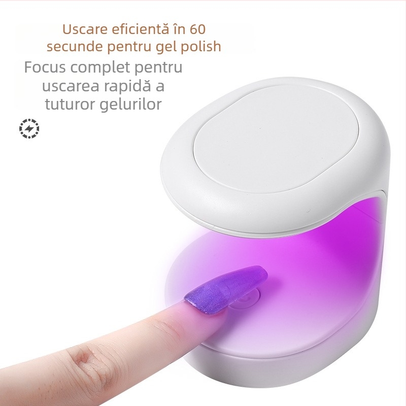 Lampă de fototerapie pentru unghii, Han Ying, design deschis și portabil, reîncărcabilă, conținut net 68