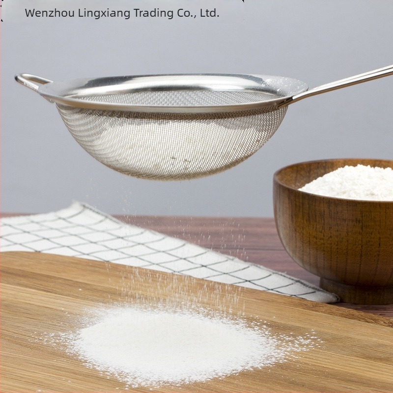 Sită din oțel inoxidabil, manuală – Filtru multifuncțional pentru făină, zahăr pudră, lichid de ou, reziduuri de ulei și lapte de soia