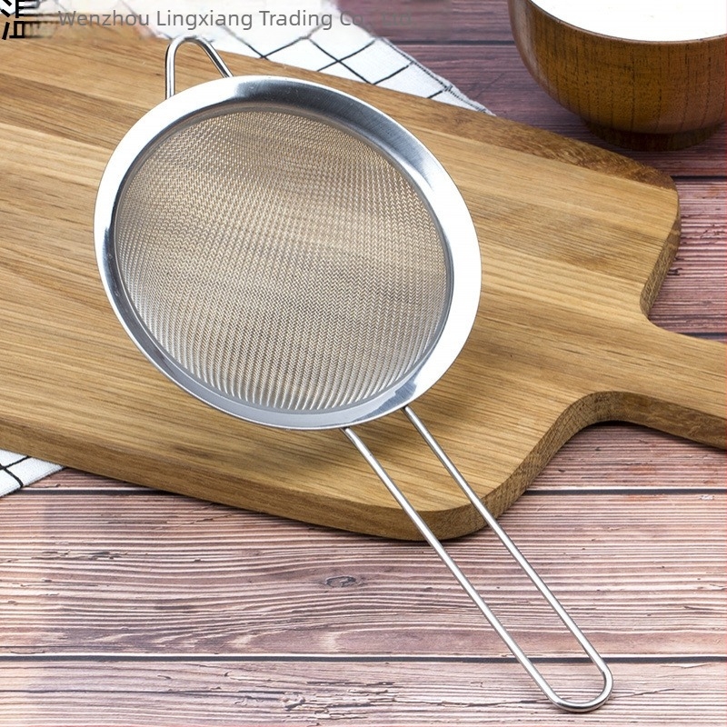 Sită din oțel inoxidabil, manuală – Filtru multifuncțional pentru făină, zahăr pudră, lichid de ou, reziduuri de ulei și lapte de soia