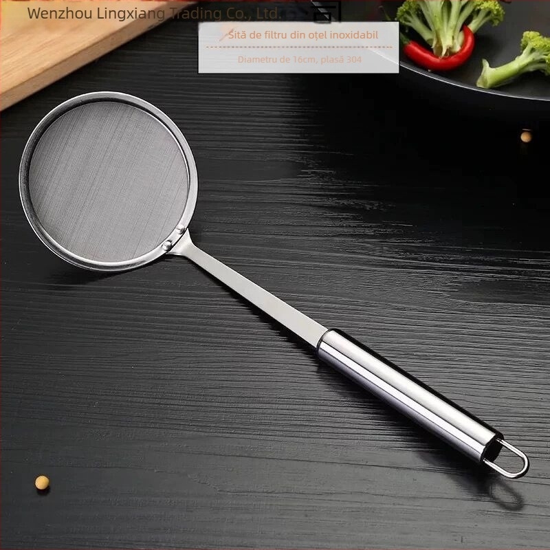 Sită din oțel inoxidabil, manuală – Filtru multifuncțional pentru făină, zahăr pudră, lichid de ou, reziduuri de ulei și lapte de soia