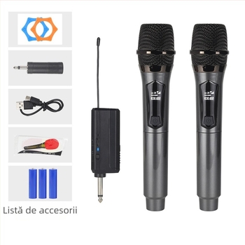 Microfon wireless 2,4 GHz pentru scenă și difuzare în direct | omnidirecțional, card de sunet încorporat, baterie 300–500 mAh, autonomie 6–8 ore