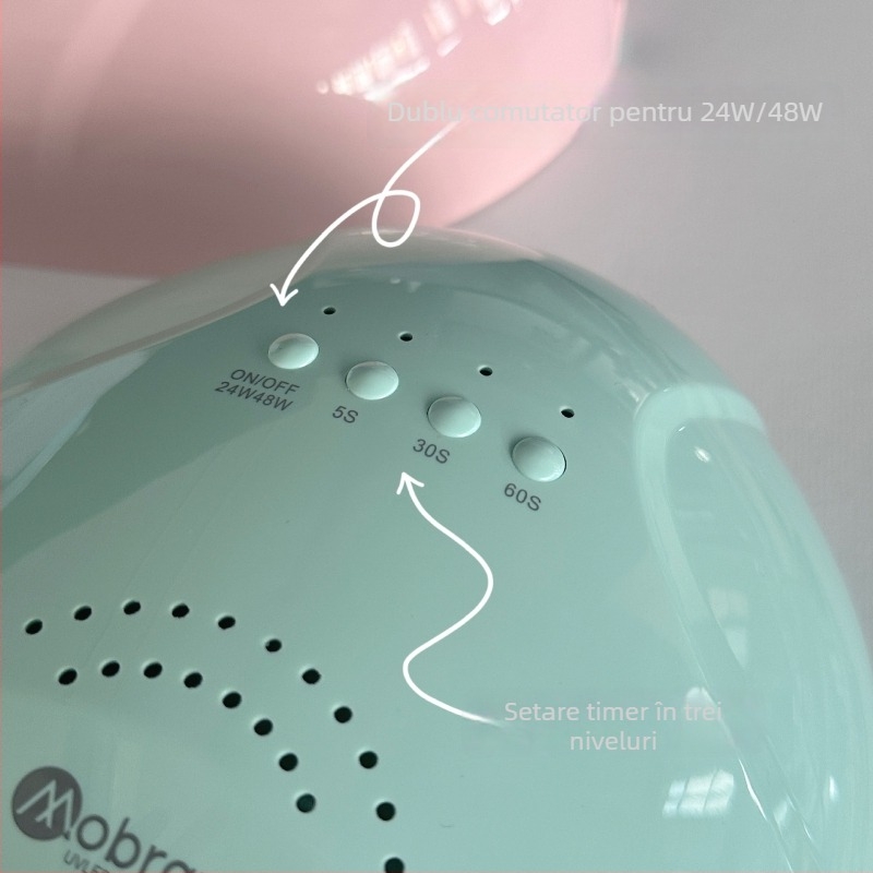 Lampă pentru unghii 48W cu uscare inteligentă pentru gel, model Mobray