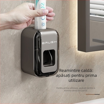 Dozator de pastă de dinți Penny, montat pe perete, fără găuri, complet automat, unitate dintr-o singură bucată