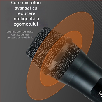 Sistem fără fir microfoane 1-la-4 pentru karaoke acasă și scenă, microfon dinamic, răspuns în frecvență 60Hz-15kHz, SNR ≥75dB, 110-220V, fără baterie încorporată