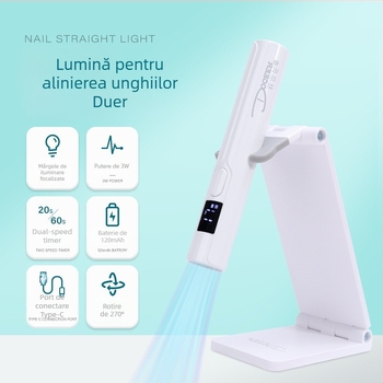 Lampa portabilă pentru unghii P11 de la Duer's, lampă mini pentru manichiură cu terapie luminoasă, uscare rapidă și afișaj de încărcare