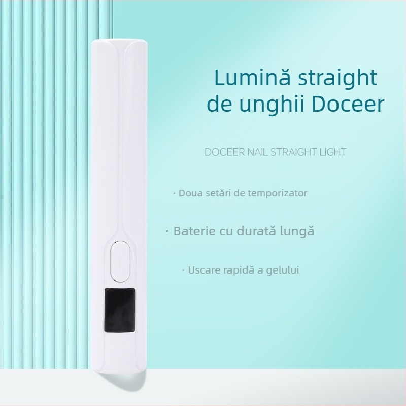 Lampa portabilă pentru unghii P11 de la Duer's, lampă mini pentru manichiură cu terapie luminoasă, uscare rapidă și afișaj de încărcare