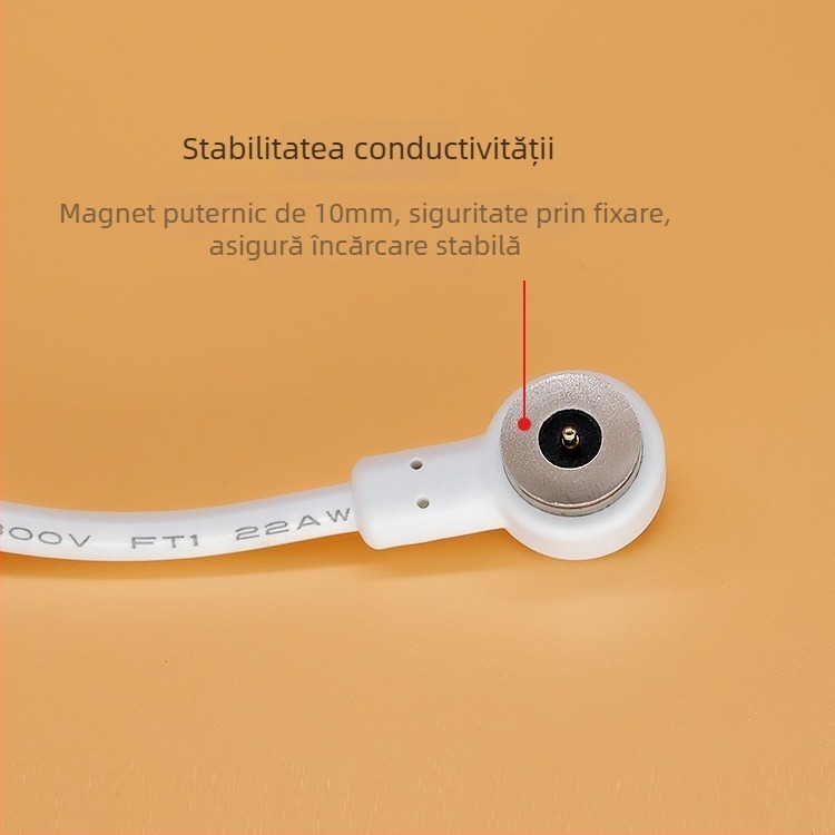 Zero ao cablu magnetic de încărcare cu cap magnetic, conectare unghiulară, magnet N52, compatibil cu lanterne, adaptoare, dispozitive inteligente purtabile și lămpi.