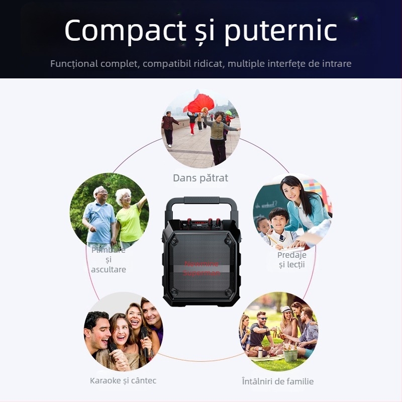 Newman K97 difuzor Bluetooth portabil, 17W, baterie încorporată 2000-4000mAh, Bluetooth 5.0, 100Hz-18kHz, rază de acțiune ~8 m