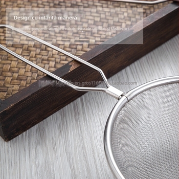 Hengjia sită din oțel inoxidabil pentru bucătărie, cu două urechi, filtrare pentru ulei, sucuri, lapte de soia și ceai cu lapte