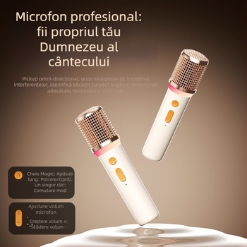 Boxă karaoke Bluetooth cu microfon, All-in-One, 40W, baterie încorporată 2000–4000mAh, Bluetooth 5.3, interval de frecvențe 40Hz–20kHz, IPX4, două boxe, Hi‑Fi sunet